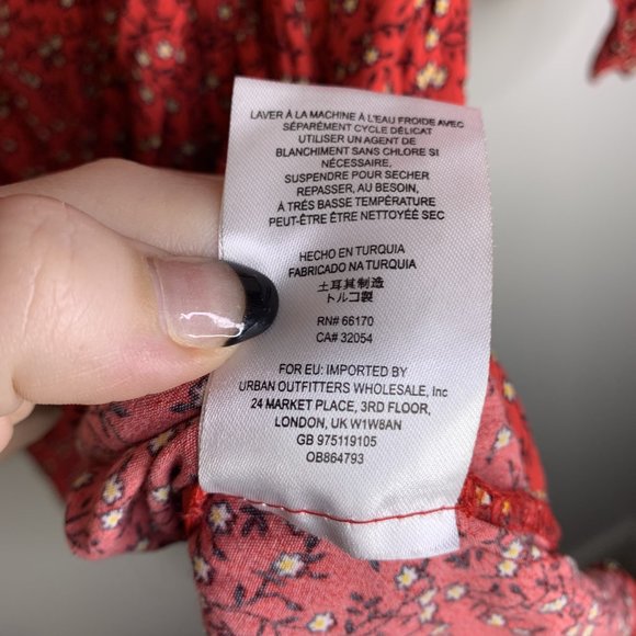 Free People Clara Floral Tunic Dress Red Small - Picture 16 of 16